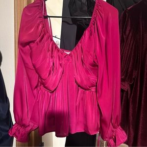 Worn once, size Large magenta blouse